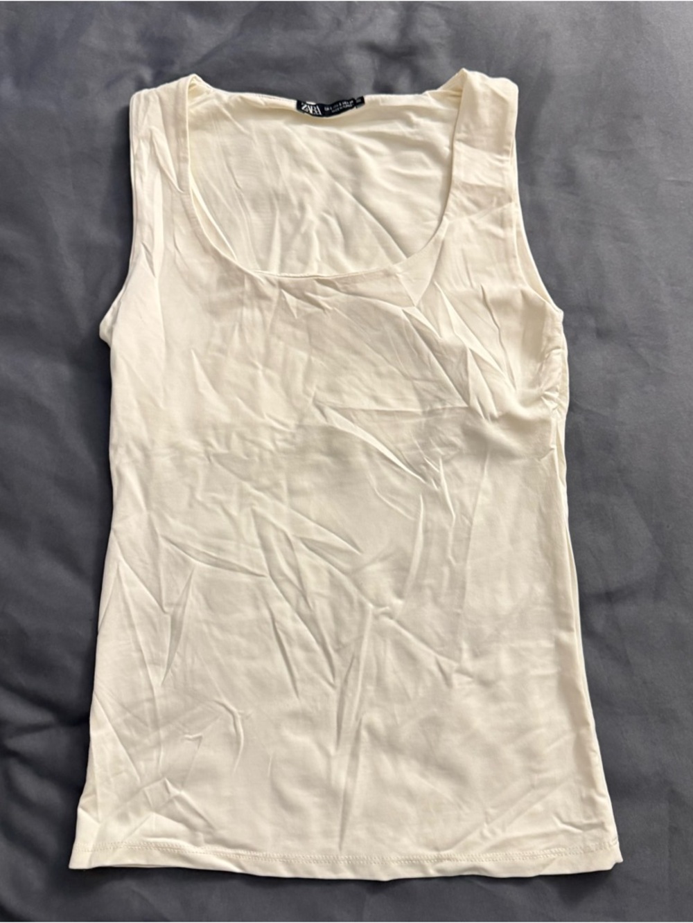 Zara Cream Scoop Neck Tank Top